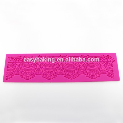 High Quality Wedding Cake Scroll Border Lace Silicone Impression Mats