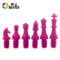 Set of 6 pieces Chess Design Silicone rubber wine bottle stoppers