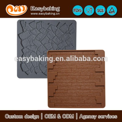 Cake Decorating Fondant Stone Wood 2-Pc. Silicone Texture Mat Set