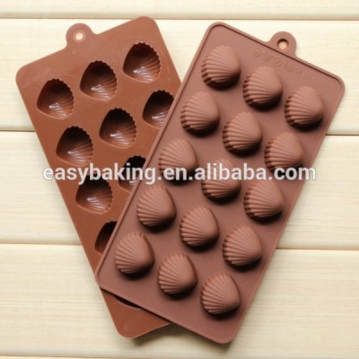 Hot sale creative shells silicone chocolate mould 3d cupcake mold