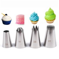 4-piece Stainless Steel Piping Tips Piping Nozzles Cake Decorating Supplies Cookies Cupcake Icing Decorating Supplies